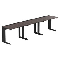 【軒先渡し】LASHデスク ティーレッグハーフ 幅3000×奥行600×高さ720mm ダークアッシュ天板/ブラック脚 1台（直送品）