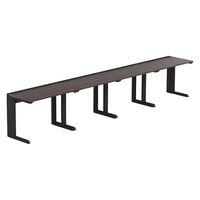 【軒先渡し】LASHデスク ティーレッグハーフ 幅4000×奥行600×高さ720mm ダークアッシュ天板/ブラック脚 1台（直送品）