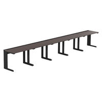 【軒先渡し】LASHデスク ティーレッグハーフ 幅5000×奥行600×高さ720mm ダークアッシュ天板/ブラック脚 1台（直送品）