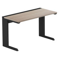 【軒先渡し】LASHデスク ティーレッグハーフ 幅1200×奥行600×高さ720mm オーク天板/ブラック脚 1台（直送品）