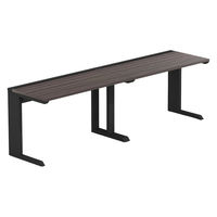 【軒先渡し】LASHデスク ティーレッグハーフ 幅2400×奥行600×高さ720mm ダークアッシュ天板/ブラック脚 1台（直送品）