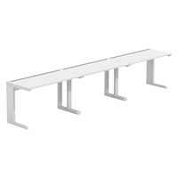 【軒先渡し】LASHデスク ティーレッグハーフ 幅3600×奥行600×高さ720mm ホワイト天板/ホワイト脚 1台（直送品）