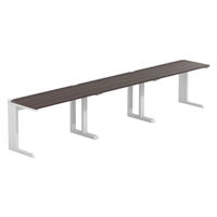 【軒先渡し】LASHデスク ティーレッグハーフ 幅3600×奥行600×高さ720mm ダークアッシュ天板/ホワイト脚 1台（直送品）