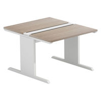 【軒先渡し】LASHデスク ティーレッグホール 幅1000×奥行1200×高さ720mm オーク天板/ホワイト脚 1台（直送品）