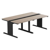 【軒先渡し】LASHデスク ティーレッグホール 幅2000×奥行1200×高さ720mm オーク天板/ブラック脚 1台（直送品）