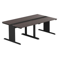 【軒先渡し】LASHデスク ティーレッグホール 幅2000×奥行1200×高さ720mm ダークアッシュ天板/ブラック脚 1台（直送品）