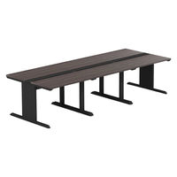 【軒先渡し】LASHデスク ティーレッグホール 幅3000×奥行1200×高さ720mm ダークアッシュ天板/ブラック脚 1台（直送品）