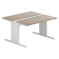 【軒先渡し】LASHデスク ティーレッグホール 幅1200×奥行1200×高さ720mm オーク天板/ホワイト脚 1台（直送品）