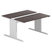 【軒先渡し】LASHデスク ティーレッグホール 幅1200×奥行1200×高さ720mm ダークアッシュ天板/ホワイト脚 1台（直送品）