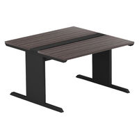 【軒先渡し】LASHデスク ティーレッグホール 幅1200×奥行1200×高さ720mm ダークアッシュ天板/ブラック脚 1台（直送品）