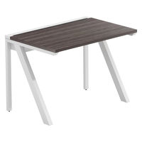 【軒先渡し】LASHデスク ラッシュハーフレッグ 幅1000×奥行700×高さ720mm ダークアッシュ天板/ホワイト脚 1台（直送品）