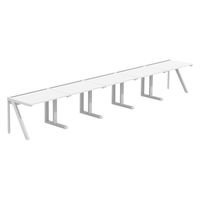 【軒先渡し】LASHデスク ラッシュハーフレッグ 幅5000×奥行700×高さ720mm ホワイト天板/ホワイト脚 1台（直送品）