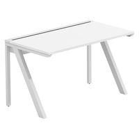 【軒先渡し】LASHデスク ラッシュハーフレッグ 幅1200×奥行700×高さ720mm ホワイト天板/ホワイト脚 1台（直送品）