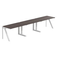 【軒先渡し】LASHデスク ラッシュハーフレッグ 幅3600×奥行700×高さ720mm ダークアッシュ天板/ホワイト脚 1台（直送品）