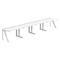 【軒先渡し】LASHデスク ラッシュハーフレッグ 幅4800×奥行700×高さ720mm ホワイト天板/ホワイト脚 1台（直送品）