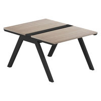 【軒先渡し】LASHデスク ラッシュホールレッグ 幅1000×奥行1400×高さ720mm オーク天板/ブラック脚 1台（直送品）