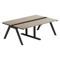 【軒先渡し】LASHデスク ラッシュホールレッグ 幅2000×奥行1400×高さ720mm オーク天板/ブラック脚 1台（直送品）