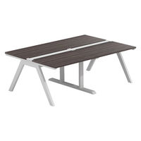 【軒先渡し】LASHデスク ラッシュホールレッグ 幅2000×奥行1400×高さ720mm ダークアッシュ天板/ホワイト脚 1台（直送品）