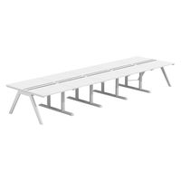 【軒先渡し】LASHデスク ラッシュホールレッグ 幅5000×奥行1400×高さ720mm ホワイト天板/ホワイト脚 1台（直送品）