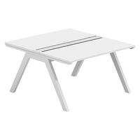 【軒先渡し】LASHデスク ラッシュホールレッグ 幅1200×奥行1400×高さ720mm ホワイト天板/ホワイト脚 1台（直送品）