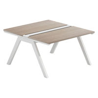 【軒先渡し】LASHデスク ラッシュホールレッグ 幅1200×奥行1400×高さ720mm オーク天板/ホワイト脚 1台（直送品）