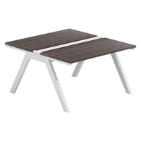 【軒先渡し】LASHデスク ラッシュホールレッグ 幅1200×奥行1400×高さ720mm ダークアッシュ天板/ホワイト脚 1台（直送品）