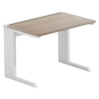 【軒先渡し】LASHデスク ティーレッグハーフ 幅1000×奥行700×高さ720mm オーク天板/ホワイト脚 1台（直送品）