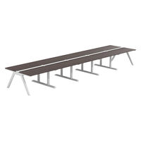 【軒先渡し】LASHデスク ラッシュホールレッグ 幅6000×奥行1400×高さ720mm ダークアッシュ天板/ホワイト脚 1台（直送品）