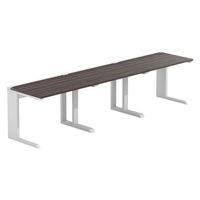 【軒先渡し】LASHデスク ティーレッグハーフ 幅3000×奥行700×高さ720mm ダークアッシュ天板/ホワイト脚 1台（直送品）