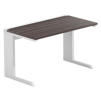 【軒先渡し】LASHデスク ティーレッグハーフ 幅1200×奥行700×高さ720mm ダークアッシュ天板/ホワイト脚 1台（直送品）