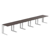 【軒先渡し】LASHデスク ティーレッグハーフ 幅5000×奥行700×高さ720mm ダークアッシュ天板/ホワイト脚 1台（直送品）