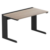 【軒先渡し】LASHデスク ティーレッグハーフ 幅1200×奥行700×高さ720mm オーク天板/ブラック脚 1台（直送品）