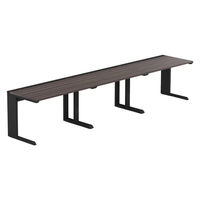 【軒先渡し】LASHデスク ティーレッグハーフ 幅3600×奥行700×高さ720mm ダークアッシュ天板/ブラック脚 1台（直送品）