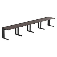 【軒先渡し】LASHデスク ティーレッグハーフ 幅4800×奥行700×高さ720mm ダークアッシュ天板/ブラック脚 1台（直送品）