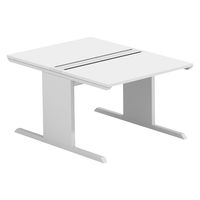 【軒先渡し】LASHデスク ティーレッグホール 幅1000×奥行1400×高さ720mm ホワイト天板/ホワイト脚 1台（直送品）