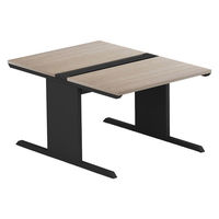 【軒先渡し】LASHデスク ティーレッグホール 幅1000×奥行1400×高さ720mm オーク天板/ブラック脚 1台（直送品）