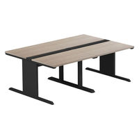 【軒先渡し】LASHデスク ティーレッグホール 幅2000×奥行1400×高さ720mm オーク天板/ブラック脚 1台（直送品）