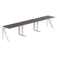 【軒先渡し】LASHデスク ラッシュハーフレッグ 幅3600×奥行600×高さ720mm ダークアッシュ天板/ホワイト脚 1台（直送品）