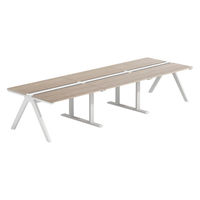 【軒先渡し】LASHデスク ラッシュホールレッグ 幅3600×奥行1200×高さ720mm オーク天板/ホワイト脚 1台（直送品）