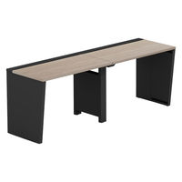 【軒先渡し】LASHデスク ベンチハーフ脚 幅2000×奥行600×高さ720mm オーク天板/ブラック脚 1台（直送品）