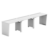 【軒先渡し】LASHデスク ベンチハーフ脚 幅3000×奥行600×高さ720mm ホワイト天板/ホワイト脚 1台（直送品）