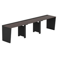 【軒先渡し】LASHデスク ベンチハーフ脚 幅3000×奥行600×高さ720mm ダークアッシュ天板/ブラック脚 1台（直送品）