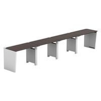 【軒先渡し】LASHデスク ベンチハーフ脚 幅4000×奥行600×高さ720mm ダークアッシュ天板/ホワイト脚 1台（直送品）