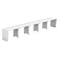 【軒先渡し】LASHデスク ベンチハーフ脚 幅5000×奥行600×高さ720mm ホワイト天板/ホワイト脚 1台（直送品）