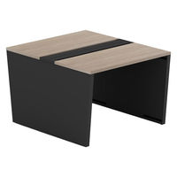 【軒先渡し】LASHデスク ベンチホール脚 幅1000×奥行1200×高さ720mm オーク天板/ブラック脚 1台（直送品）