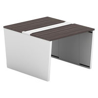 【軒先渡し】LASHデスク ベンチホール脚 幅1000×奥行1200×高さ720mm ダークアッシュ天板/ホワイト脚 1台（直送品）