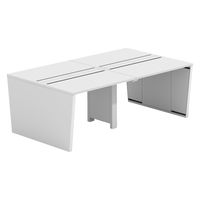 【軒先渡し】LASHデスク ベンチホール脚 幅2000×奥行1200×高さ720mm ホワイト天板/ホワイト脚 1台（直送品）