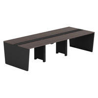 【軒先渡し】LASHデスク ベンチホール脚 幅3000×奥行1200×高さ720mm ダークアッシュ天板/ブラック脚 1台（直送品）