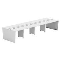 【軒先渡し】LASHデスク ベンチホール脚 幅4000×奥行1200×高さ720mm ホワイト天板/ホワイト脚 1台（直送品）