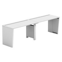 【軒先渡し】LASHデスク ベンチハーフレッグ 幅2400×奥行600×高さ720mm ホワイト天板/ホワイト脚 1台（直送品）